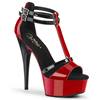Pleaser - DELIGHT663 Sandaal met enkelband - Rood/Zwart Product image